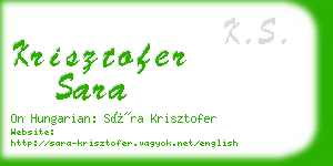 krisztofer sara business card